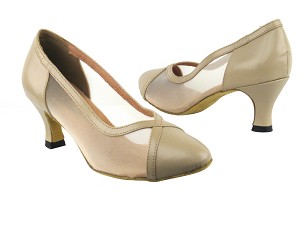 6815 60 Tan Leather_Flesh Mesh with 2.5" Heel in the photo 