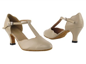 6819 Tan PU with 2.5" Low Heel in the photo 