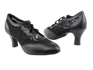 6823 Black Leather_46 Mesh with 2.5" Heel in the photo 