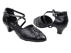 6825B 140 Black PU_Whole Shoes with 1.3" Cuban Heel in the photo 
