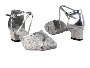 6825B 141 White_55 Silver PU Trim with 2" Thick Cuban heel in the photo 