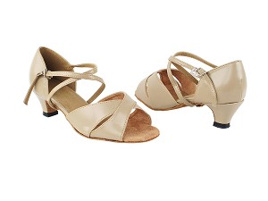 803_6029 60 Tan PU_1670C BackStrap with 1.3" Cuban Heel in the photo 