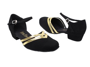 8881 136 Black Nubuck_Gold PU Trim with 1" Heel in the photo 