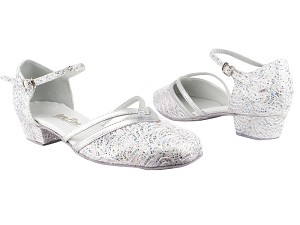 8881 141 White_151 Soft Silver PU Trim with 1" Women Heel in the photo 