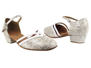 8881 142 Brown_White Leather Trim with 1" Women Heel in the photo 