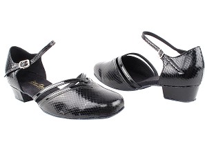 8881 222 Sanke Black_Black Patent Trim with 1" Women Heel in the photo  