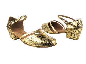 8881 251 Gold Snake_Gold Leather Trim with 1" Women Heel in the photo 