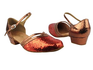 8881 Red Sparkle_206 Ultra Copper_T_B with 1" Women Heel in the photo 
