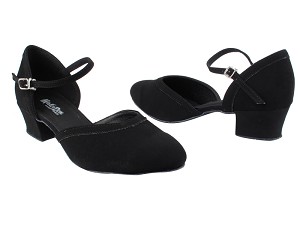 9621 Black Nubuck_Black Nubuck Trim with 1.5" Heel in the photo 