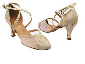 9622 60 Tan PU_54 Flesh Mesh with 2.75" Heel in the photo 