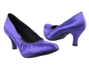 9624 245 Voilet Satin 2.5" Heel in the photo 