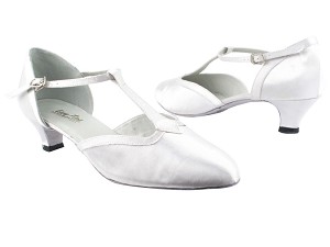 9627 34 White Satin & White Satin Trim with 1.3" Heel in the photo 