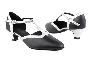 9627 Black Leather_107 Silver Scale Trim with 1.3" Heel in the photo 
