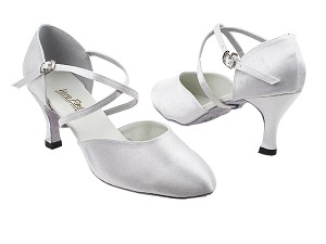 9691 White Satin with 2.75" heel in the photo 