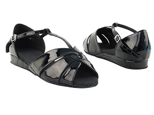 SERA6006 Black Patent with 0.5" Eva Heel in the photo 