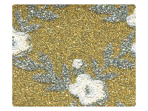238 Flower Print Gold Stardust Fabric Swatch 
