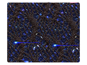 119 Black Knitted Blue Sparkle Fabric Swatch 