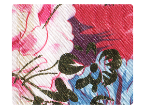 123 Blue_Gold Flower Satin Fabric Swatch 