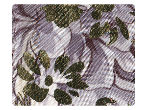 124 Grey_Gold Flower Satin Fabric Swatch 