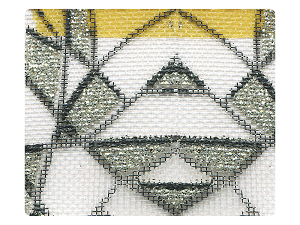 82 Silver Geometric White Mesh Fabric Swatch 