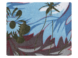 150 Blue_Gold Flower Satin Fabric Swatch 