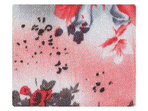 175 Grey_Red Flower Satin Fabric Swatch 
