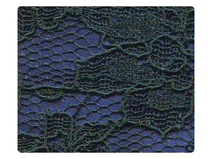 183 Black Lace Dark Blue PU Fabric Swatch 