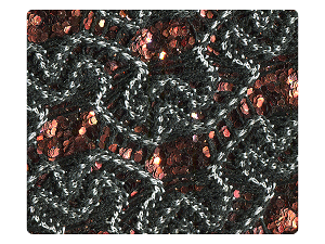 89 Black White Knitted Copper Sparkle Fabric Swatch 