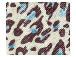 260 Blue Leopard Satin Fabric Swatch 