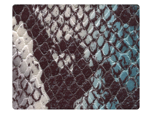 268 Blue_White Snake PU Fabric Swatch 